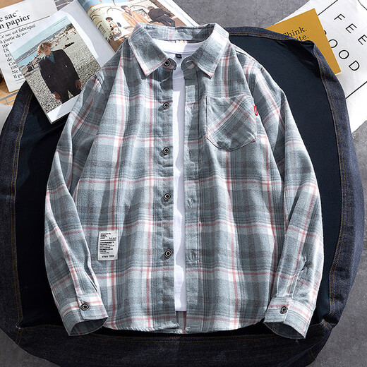 Vancl Eslite Hong Kong style sub-shirt men's long-sleeved 2025 spring and autumn Korean loose jacket casual trend Hong Kong style shirt k12108 white M