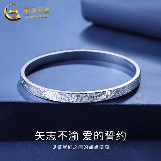 China Gold (CHINA GOLD) PT950 Platinum Crushed Ice Bracelet Women's New Versatile Simple Valentine's Day Birthday Gift for Girlfriend and Wife 52 Rings Platinum Crushed Ice Bracelet About 15.6g