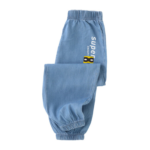 Snoopy (Snoopy) Kinderbekleidung Jungen und Mädchen Jeans Kinder Moskito-Repellenthosen Teenager Hosen dunkelblau gelbblau 140