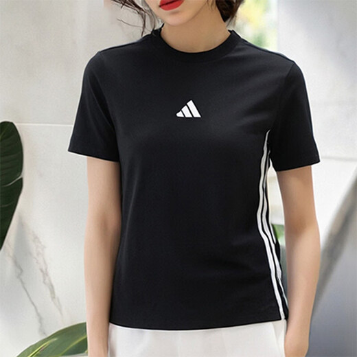 Adidas Frauensportanzug 2025 Sommer Neues, ungezwungenes atmungsaktives T-Shirt-T-Shirt Lose Fünf-Punkte-Hosen-Shorts zweiteiliger zweiteiliger Set/Simple Sports s