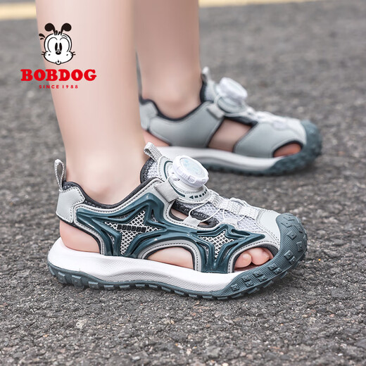Babudou Boys's Head Sandals Лето 2025 Новые детские пляжные туфли среднего размера детской анти-скользкой мягкой подошвы мальчика Sport