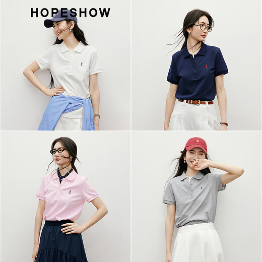Red sleeves unique and super beautiful versatile T-shirt 2025 summer new women's clothing MIU contrast embroidered short-sleeved POLO collar top cherry blossom powder 6173 L