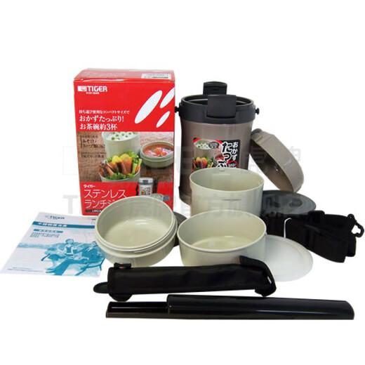 OMGD Japan's new 304 stainless steel thermal insulation pot lunch box meal student lunch box imported spot silver gray (SE)