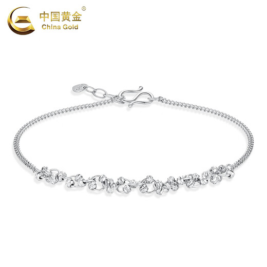 CHINA GOLD PT950 platinum interlocking bracelet, fashionable and simple platinum Valentine's Day birthday gift for girlfriend and wife PT950 platinum interlocking bracelet, about 4.2g