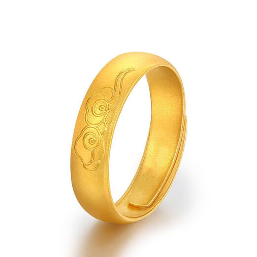 RSRDDY old Phoenix gold store same style 999 Xiangyun style ancient gold ring live mouth adjustable fashion couple ring 18k gold men's style