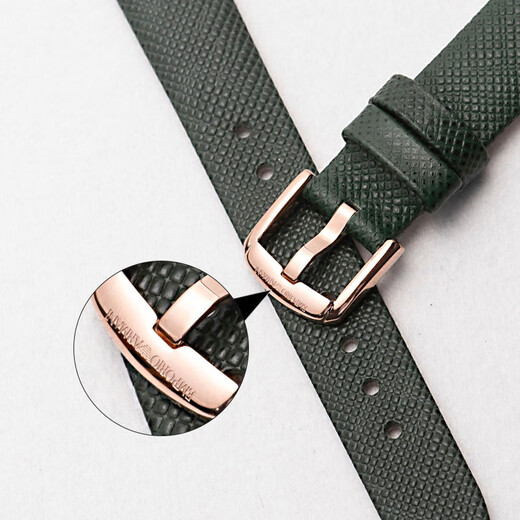 
Armani women's genuine leather strap AR11149 11139 1726 11150 Lizard pattern small green bracelet 14mm green-rose gold pin buckle 14mm
