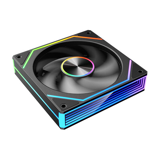 Wanjia Prism 8Pro ARGB fan black positive leaf chassis cooling 12CM fan divine light synchronization 5V3-pin ARGB PWM temperature control speed regulation