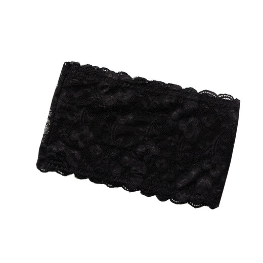 Women's lace thin one-piece bra wrap bottoming tube top girl bust anti-exposure vest underwear back lace black one size