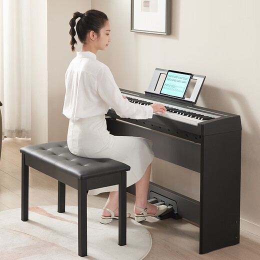 Yamaha Electric Piano P48B tragbarer 88-Key-Hammer-Smart Digital Piano-Bewertungshome P48 Host + Holzregal + Drei Stufen