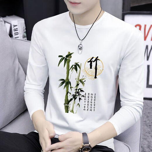 Camiseta de manga larga de manga larga de cuello redondo xcfreht tendencia de la marca nacional tendencia de la marca de la ala de los hombres y la tendencia de la tendencia de la tendencia de la tendencia otoñal.