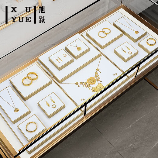 Pingyue Jewelry Display Requisiten Jade Jade Buddha Perlen Armband Ring Halskette Anhänger Juwely Rack Display Requisiten Palette 116-Gold-Weiß-Bürstart H1 12122cm