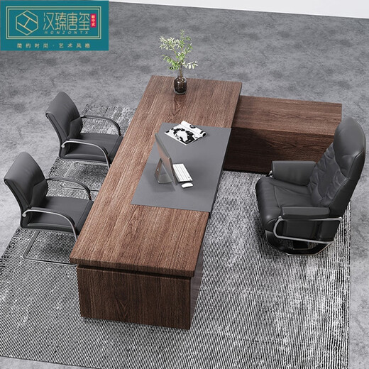 HONZONTX new Chinese style ash solid wood desk and chair combination study office computer desk boss desk high-end villa home 2-meter desk