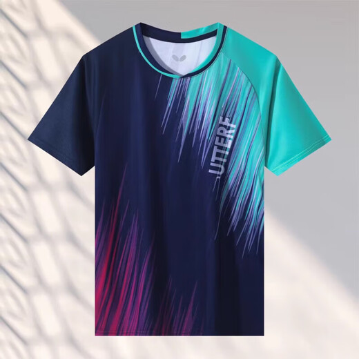 蝴蝶乒乓球服情侣羽毛球服速干透气新款夏装 6255蓝色+902黑色 2XL 男