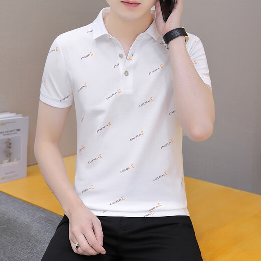 皮尔卡丹（pierre cardin）男士夏季冰丝透气POLO衫修身潮牌透气翻领短袖T恤年轻款高质量男 白色QY679不起球不掉色【专柜会员专享价】 2XL体重145-165【高端低调奢华】 均码