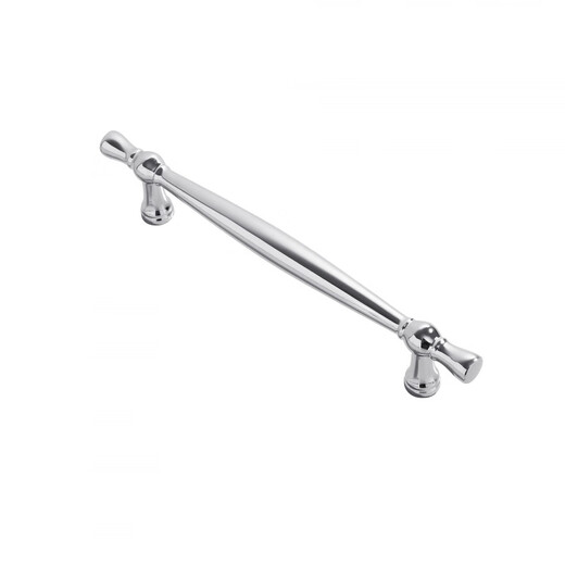 Yonghuan French zinc alloy wardrobe door silver handle modern simple chrome-plated gloss drawer single hole cabinet solid handle bright chrome 6169-single hole (diameter 29)
