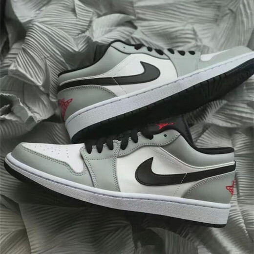 Air de pura pura yuan de Clenience Qiao1 AJ1 zapatillas de baloncesto de alto nivel AJ Midnight Blue Low Ash Men's Board Zapatos AJ1 Black-Black Red Toe Nike 42