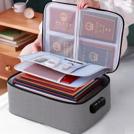 Document storage bag box household multi-layer large-capacity multi-function box document passport organizer bag card bag main picture