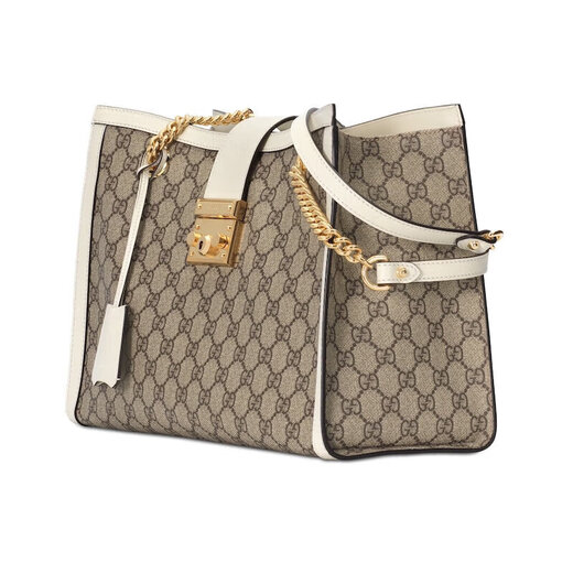 古驰（GUCCI）【618】Padlock系列GG肩背包女包送女友礼物 米色/乌木色白边479197KHNKG9761