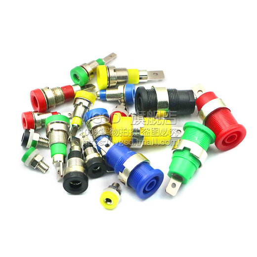 Dafuri 4mm 2mm banana plug socket test socket panel socket pure copper insulated terminal hole banana female 4mm banana socket yellow (1 piece)