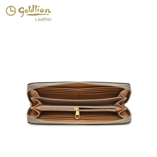 Billetera Goldlion 2025 NUEVA Moda Versátil Bolso de embrague Retro Bolsa Retro Long Wallet Women's Phaki