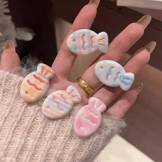 Mädchen creme Farbe Süßigkeiten Farbe Süßes Schnapper Fisch Haarclip süße Ins Bangs Cartoon Clip Japanisch vielseitiger Kopfschmuck 3 Sätze Farben zufällig