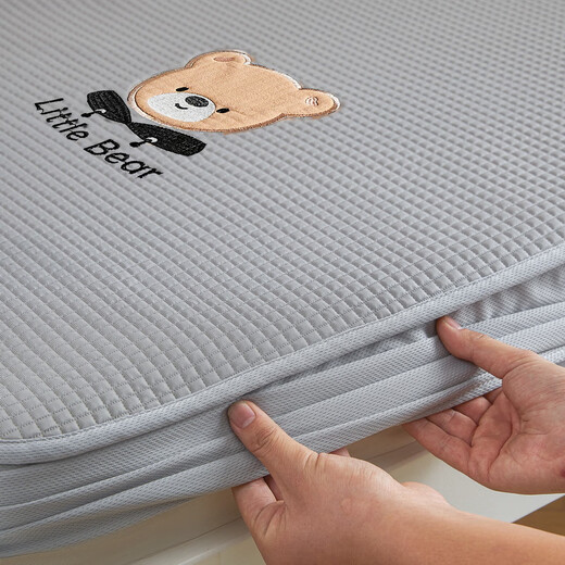 Antarctica Class A ice bean mat dormitory 0.9x1.9m PE cool feeling bed sheet soft mat home baby ice silk mat Ruibao bear bed sheet-grey single mat 90cm*190cm