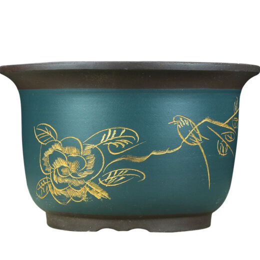Gran diámetro Púrpura Flor de arcilla Pot de plantación verde plantación de vegetales
