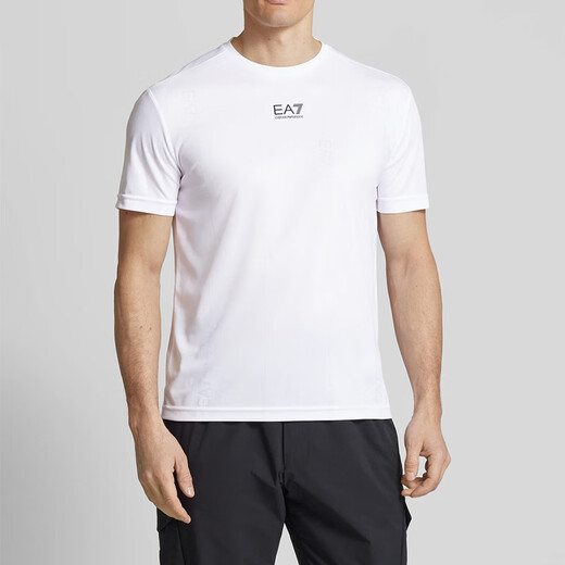 Emporio Armani Summer New Sports Trend Light Luxury Casual Herren-kurzärmeliges T-Shirt 7M000044 AF13754 White M