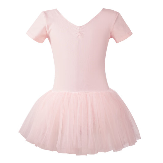 
Ai Wu Ge children's dance suit summer short-sleeved practice suit Beiwu Emperor Grade Exam Ballet Gala Ballet Powder 120 size