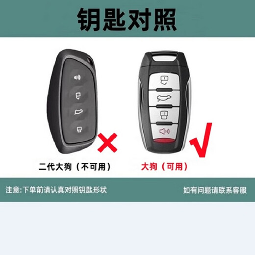 创勋（CHUANGXUN）适用长城哈弗大狗钥匙套哈佛汽车专用男钥匙包保护扣壳女 哈弗大狗【枪色】+哈弗皮带挂扣