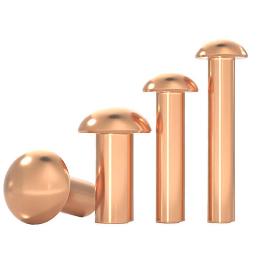 Tianzhuo Hardware national standard copper percussion solid round head rivet semi-round head yuan cap copper nail M2M3M4M5M6M8mm M4*14 30 pieces