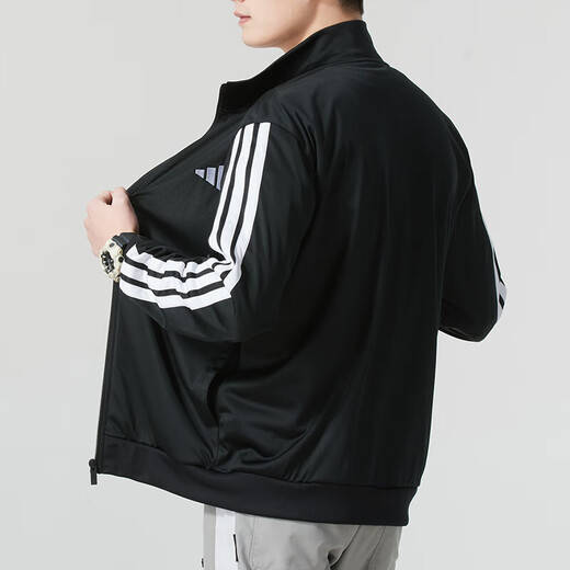 Adidas Jacket Hombres 25 Summer New Sportswear Fitness Entrenamiento Carriendo ejercicio Casual Wathed Chaqueta Top Ji8816/Negro/Blanco M