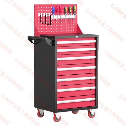 GJXBP enhanced drawer type tool cart tool box workshop tool cabinet repair trolley parts cabinet trolley black 5 drawers
