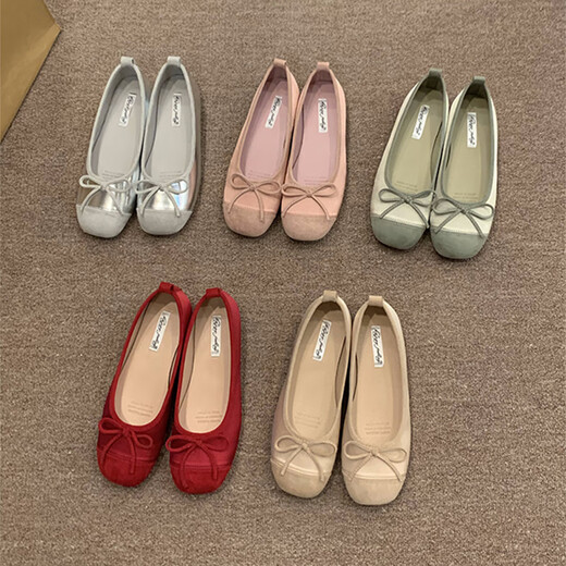 Yupinjia plano plano zapatos de noche gentiles franceses zapatos rojos pequeños zapatos solteros zapatos para mujeres suaves zapatos de ballet plateado primavera verano otoño plateado 37