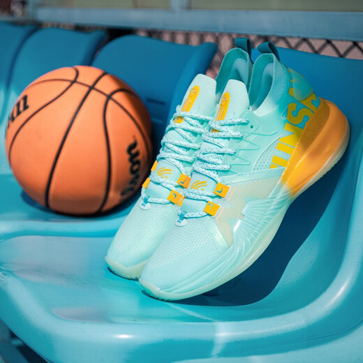 XTEP (XTEP) Jeremy Lin's second-generation 25 summer new non-slip breathable carbon plate professional basketball shoes indoor practical guard basketball shoes tranquil blue/tropical yellow 44