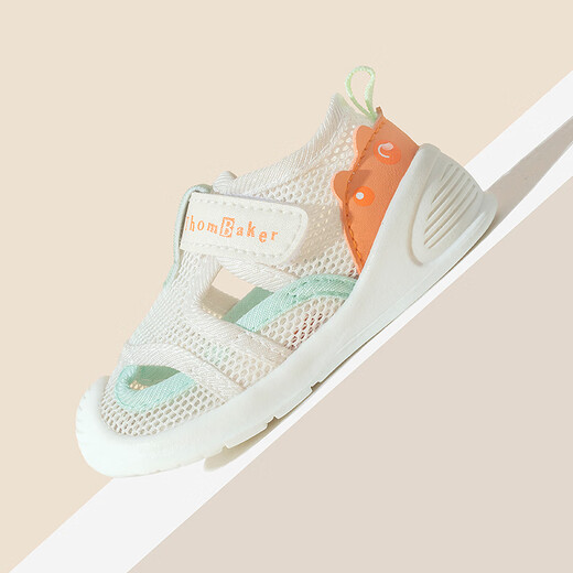 
Tombeck baby sandals for boys and girls summer toddler shoes 1-3 years old baby sandals soft sole baby shoes off white 15#