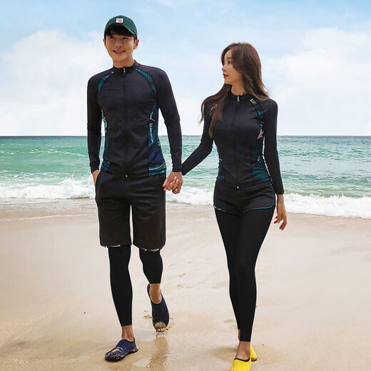
Mengduofu diving suit, swimsuit, men's snorkeling equipment, three-piece jellyfish suit, sun protection, long-sleeved swimsuit, full surf suit, men's three-piece suit, XL [Suggested weight 125-145 Jin [Jin equals 0.5 kg]]