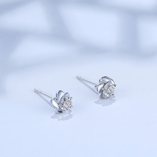 DL 1998 Fat Donglai same style platinum earrings PT950 platinum women's 18k diamond earrings 2024 new trendy Christmas earrings pair