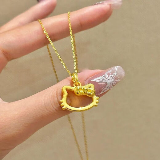 BZK gold pendant pure gold 999hellokitty pendant gold KT cat pendant light luxury trend gift for girls 0.05g KT cat--single pendant