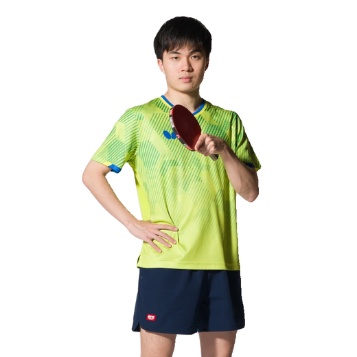 蝴蝶乒乓球服林昀儒同款25新款短袖羽毛球衣BWH841 BWH841-03 蓝色 XL