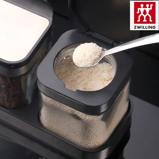 ZWILLING German glass seasoning box seasoning jar kitchen household salt shaker combination seasoning essence storage bottle black diamond seasoning jar
