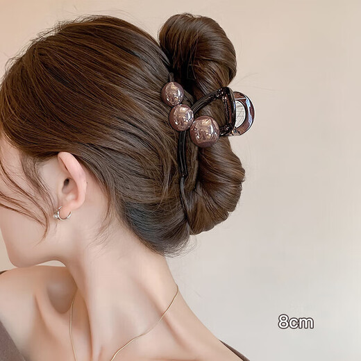 JiaoxueFei Perle Medium Grab Clip Haarhai Clip Haarnadel Rückenkopf neuer Stil High-End-Sinn Clip Kopfschmuck Haarkarte Frauenschild