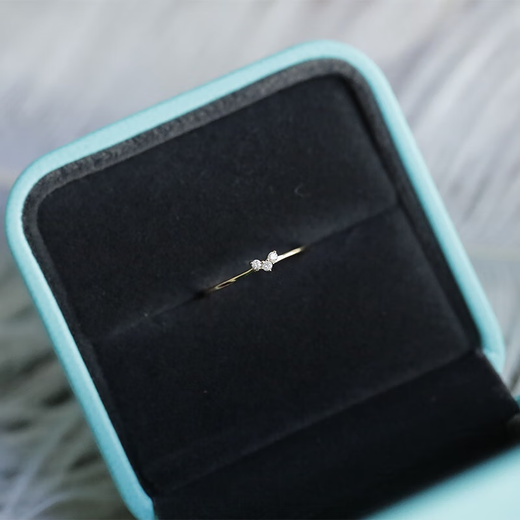 Junpo heart-shaped 4.5-cent real gold and real diamond 18K gold diamond ring as a gift for commuting love song AU750 flash sale No. 10