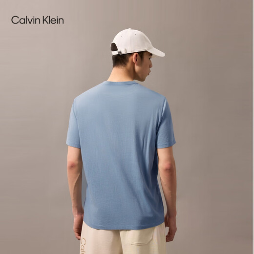 Calvin KleinJeans25春夏新款男士休闲潮流ck字母印花净色纯棉短袖T恤4RB854G