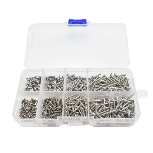 Yongli Shang M2 silver carbon steel nickel-plated flat head cross countersunk head self-tapping screws M2 screw set 800 pieces