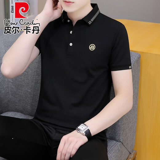 Pierre Cardin Lapa de color sólido Polo de manga corta Camisa de verano para hombres Camiseta de moda
