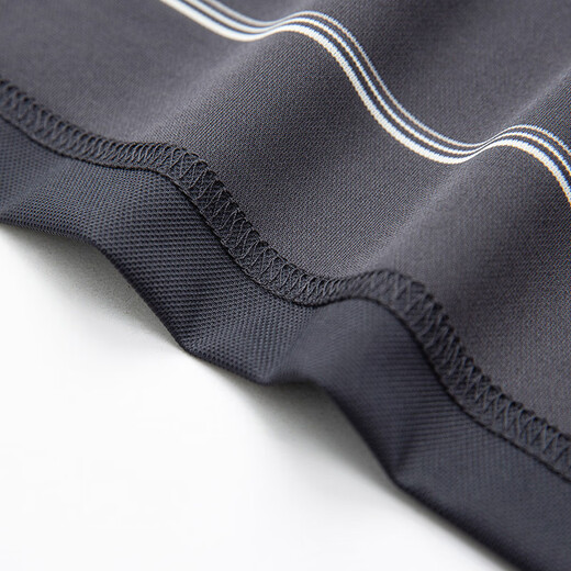 Hongdu Sommer Neues Herren-Kurzärmler T-Shirt Business Casual Revers Book Striped leicht abprallte Halbarm-T-Shirt im mittleren Alter, graues Ta9226-1 m (170/88a)