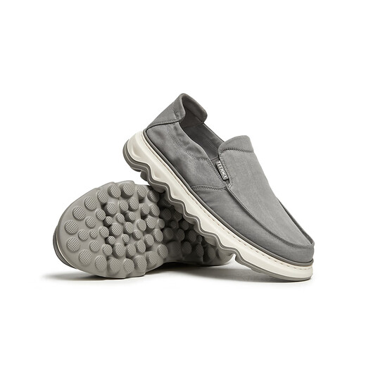 
Tianmeiyi men's shoes with one foot lazy shoes durable casual and comfortable outside wear men's cloth shoes 2025 summer gray 42