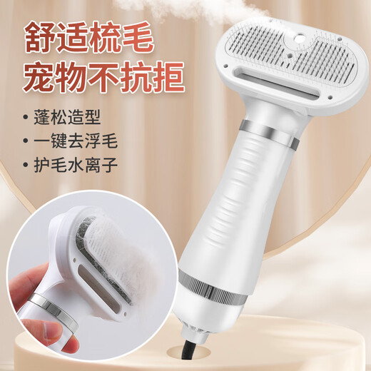 Pet hair drying tool, hair drying comb, dog hair drying machine, integrated hair dryer, Teddy hair drying comb, beauty special, elegant silver (spray hair drying comb)