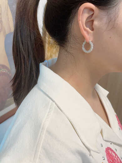 Yadige Heavy Industry Antique Design All-over Sterling Silver 925 Earrings Tanzanite Earrings Silver Earrings French Baby's Breath Pre-Order 3 Days Silver Earrings --- Rose Gold